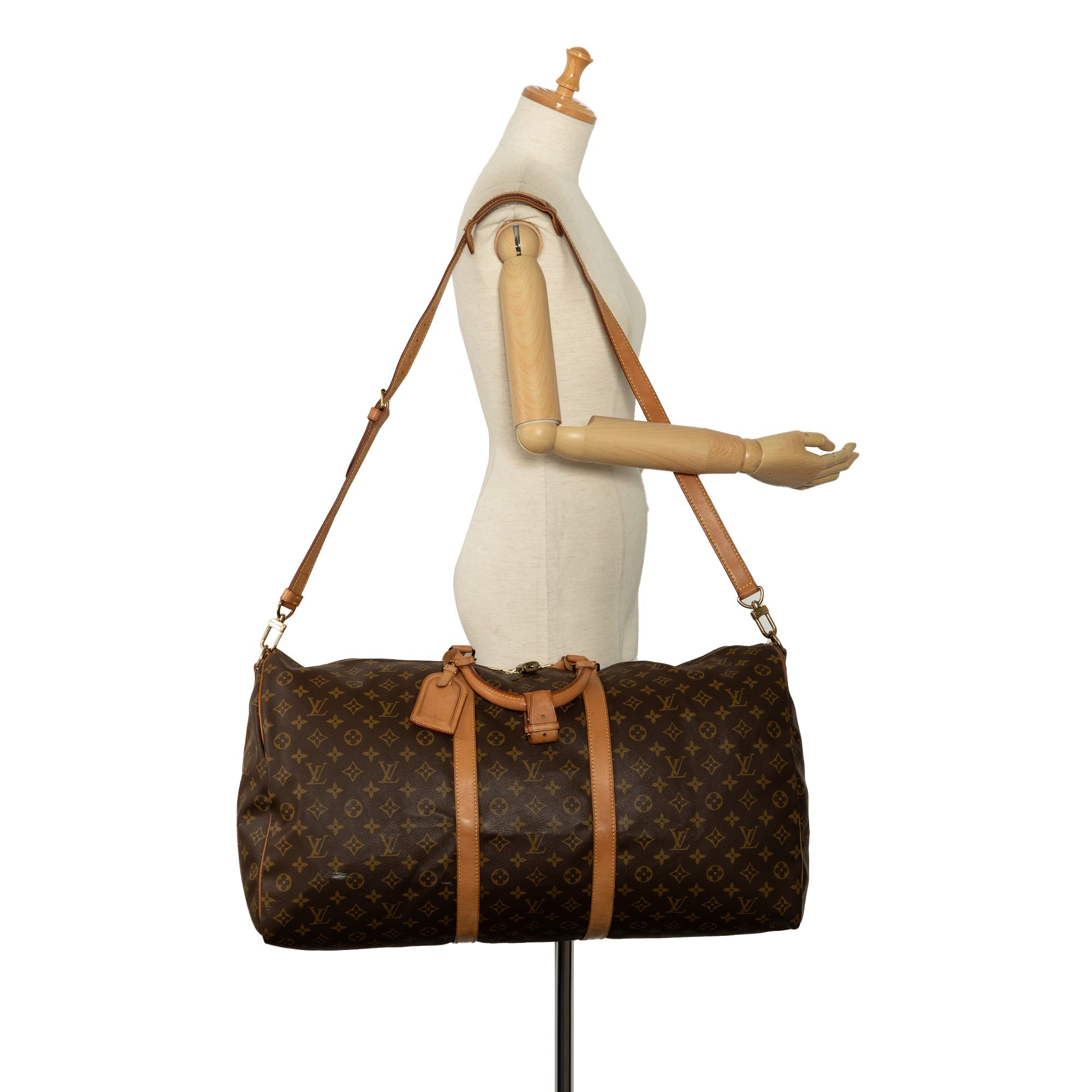 Brown Louis Vuitton Monogram Keepall Bandouliere 60 Travel Bag