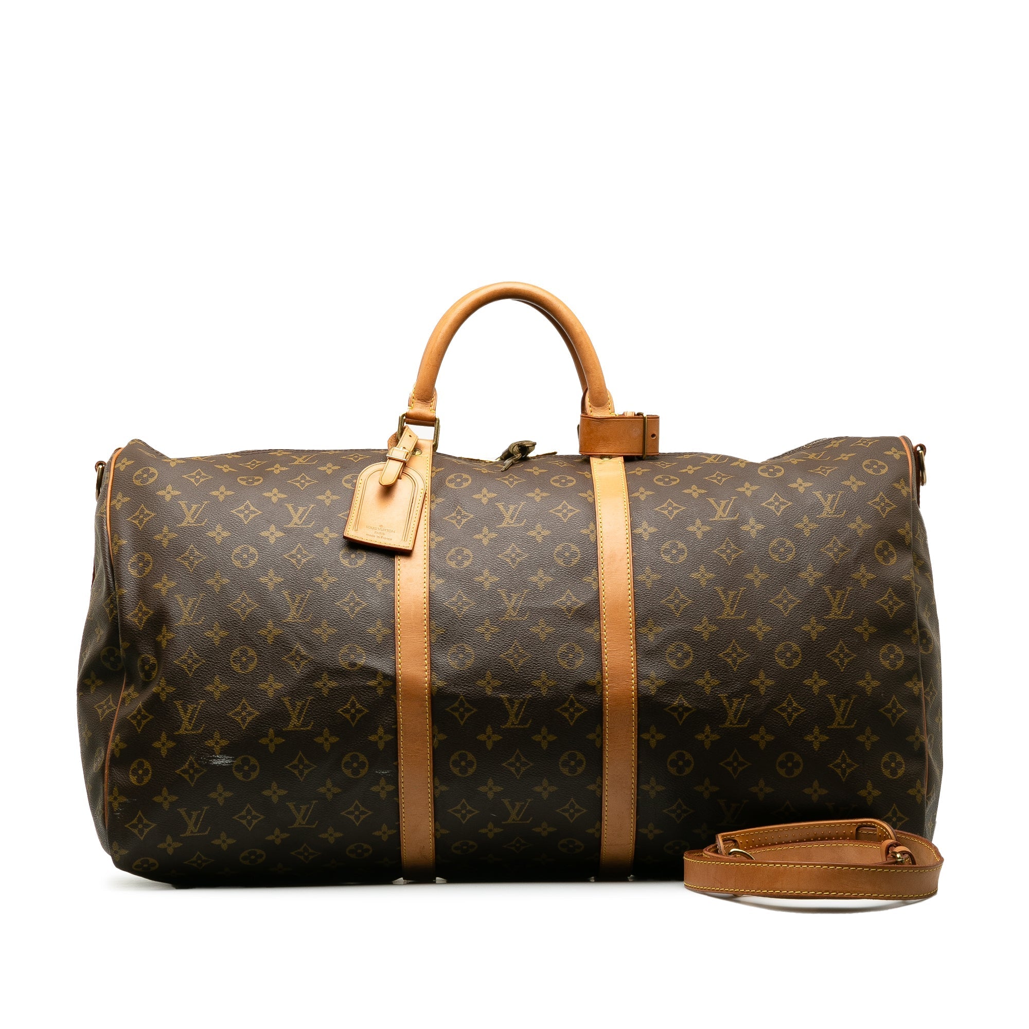 Brown Louis Vuitton Monogram Keepall Bandouliere 60 Travel Bag