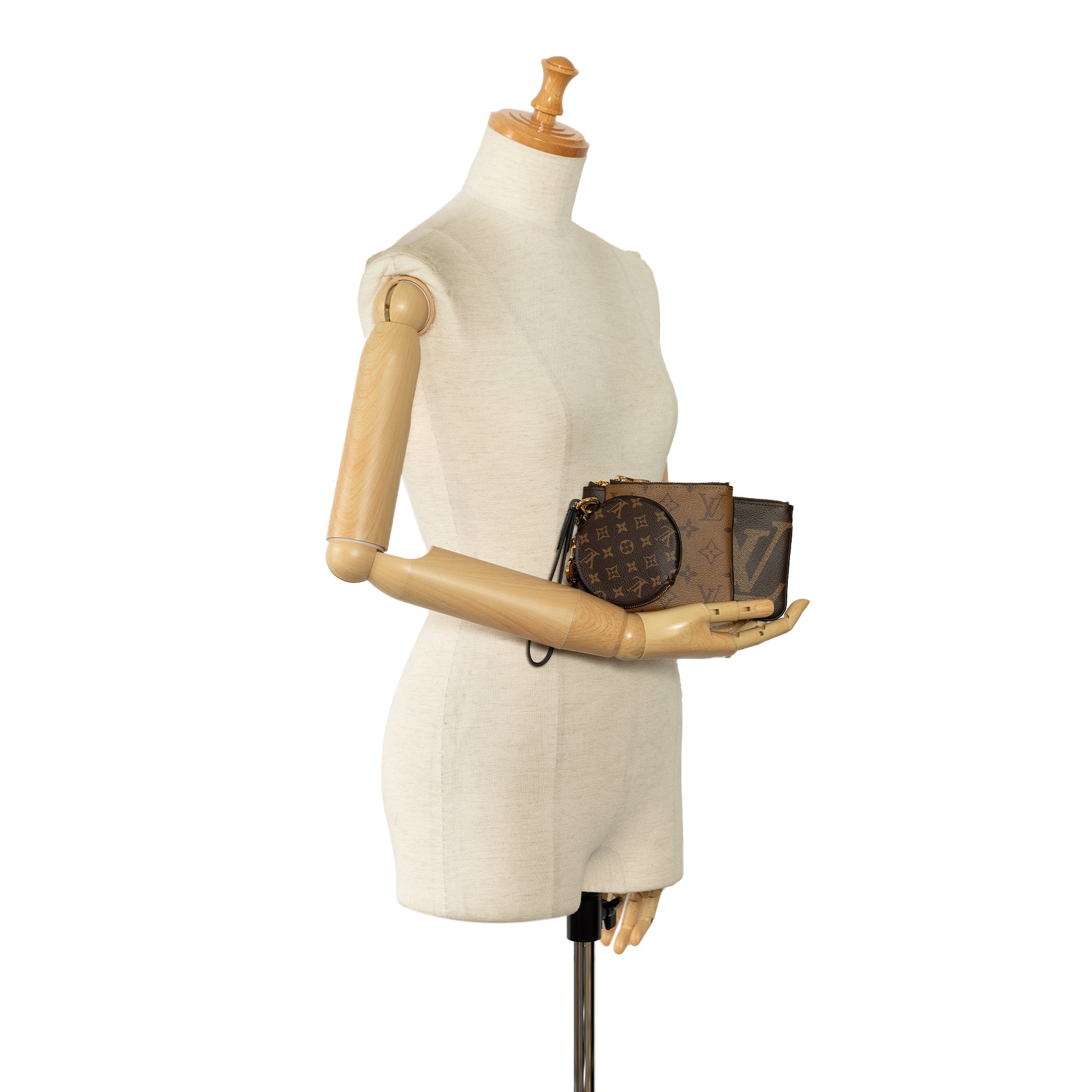 Brown Louis Vuitton Monogram Reverse Giant Trio Pouch