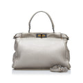 Fendi Selleria Peekaboo Handbag Silver