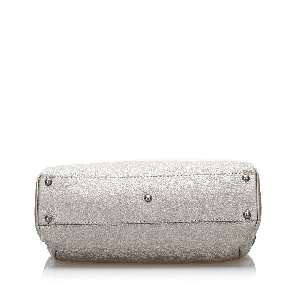 Fendi Selleria Peekaboo Handbag Silver