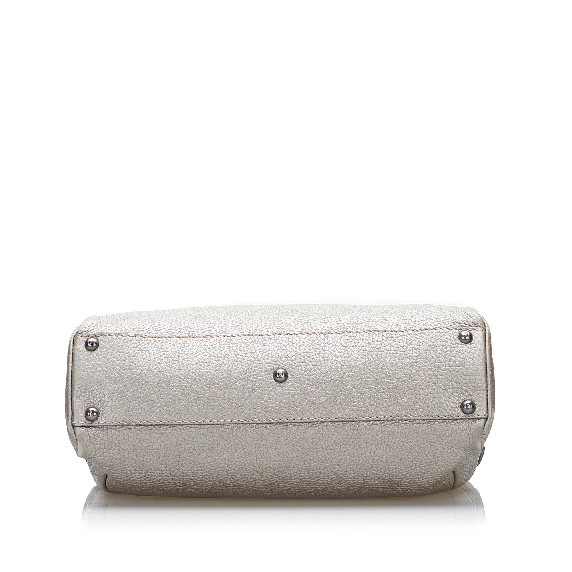 Fendi Selleria Peekaboo Handbag Silver
