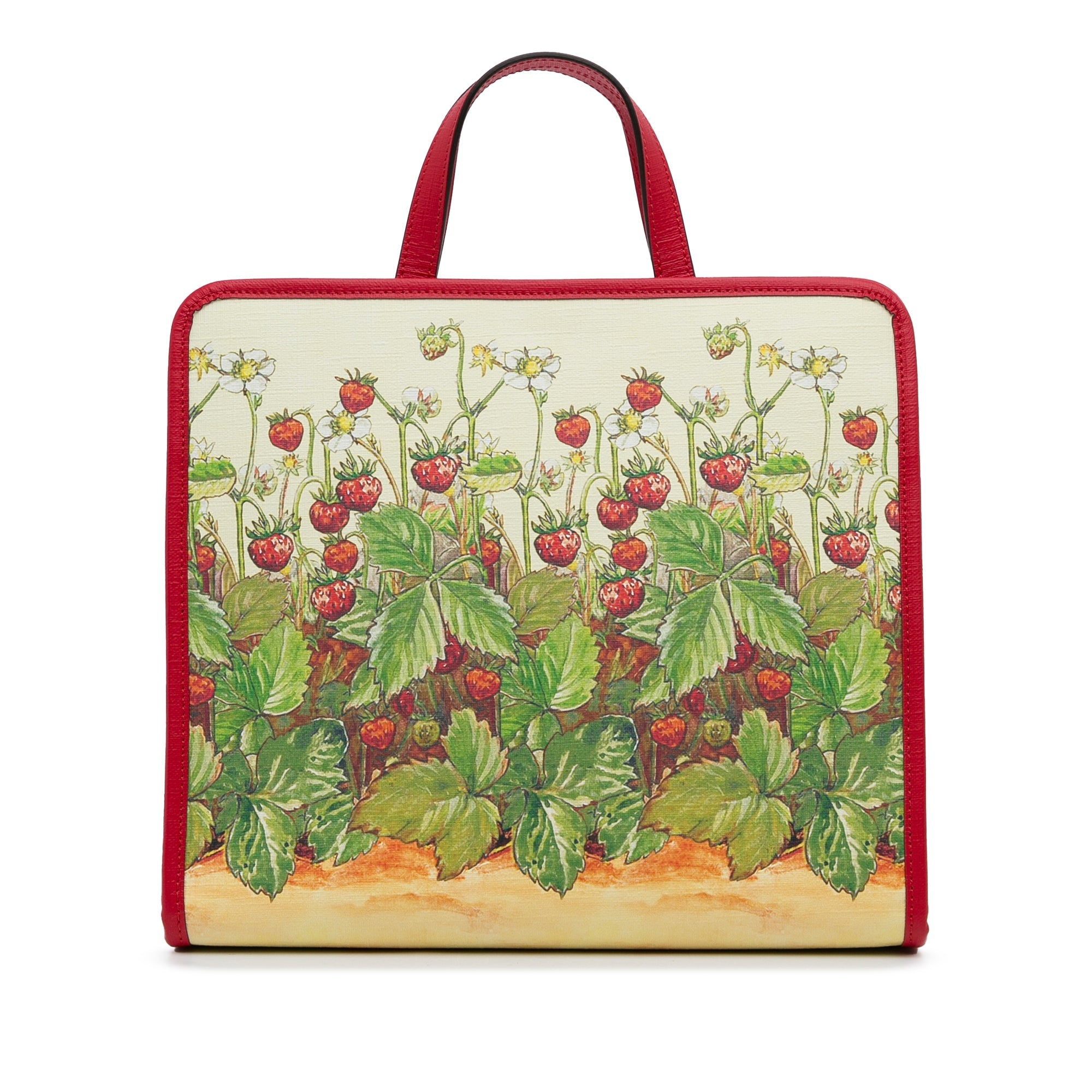 Red Gucci Kids Strawberry Fairy Tote Bag