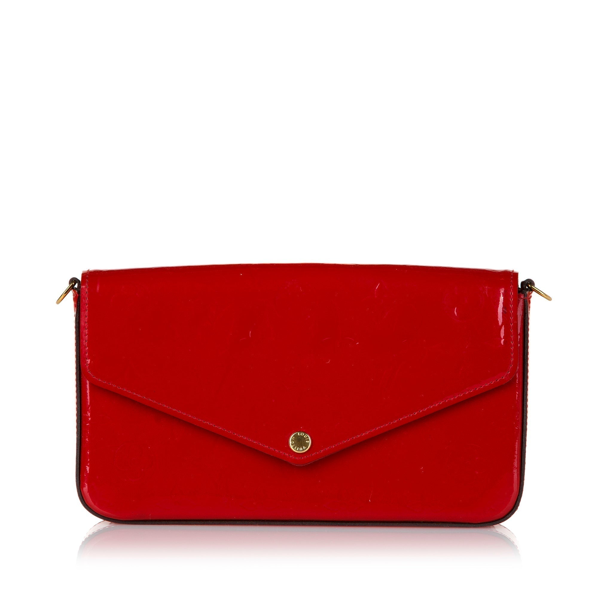Louis Vuitton Pochette Felicie Red Monogram Vernis