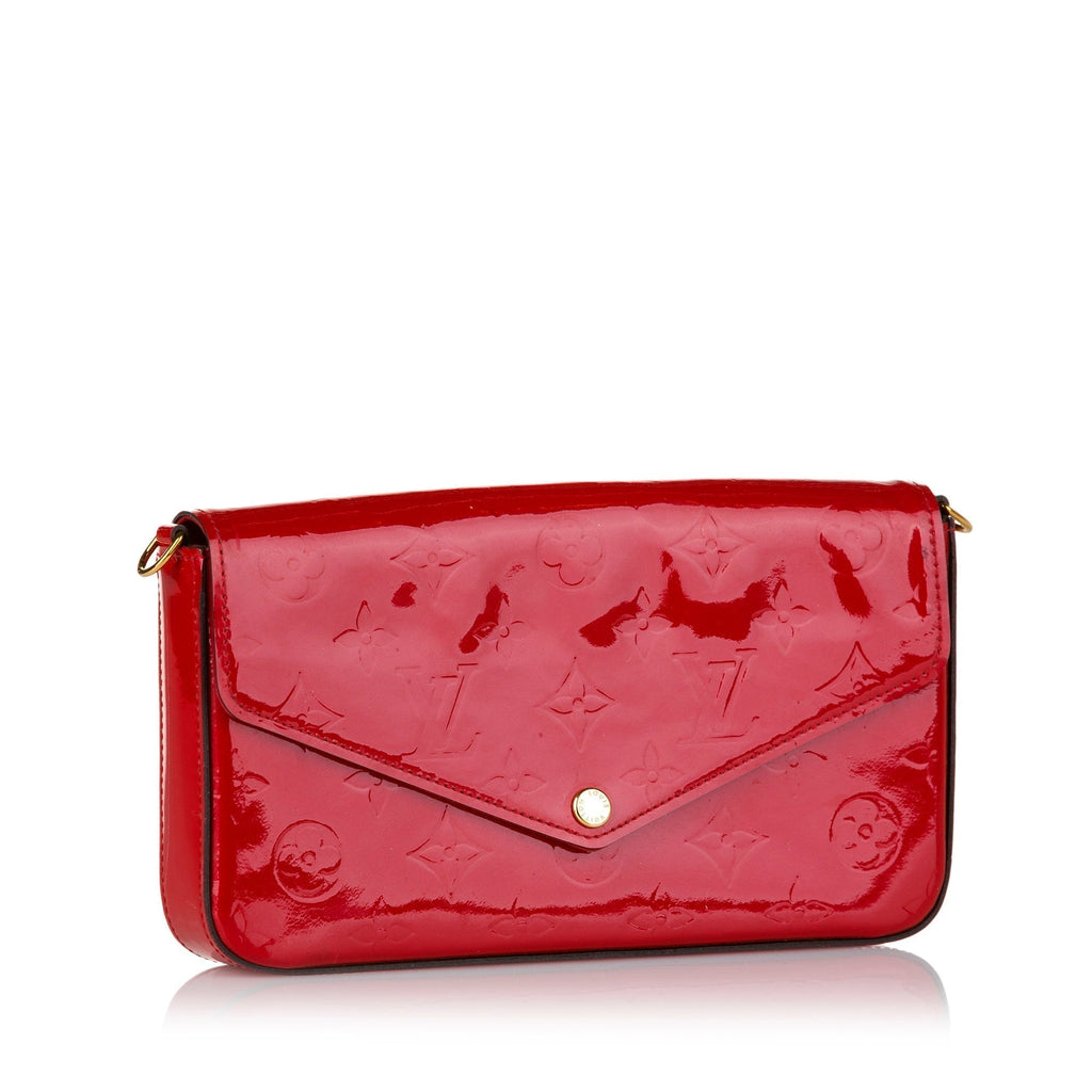 Louis Vuitton Pochette Felicie Red Monogram Vernis