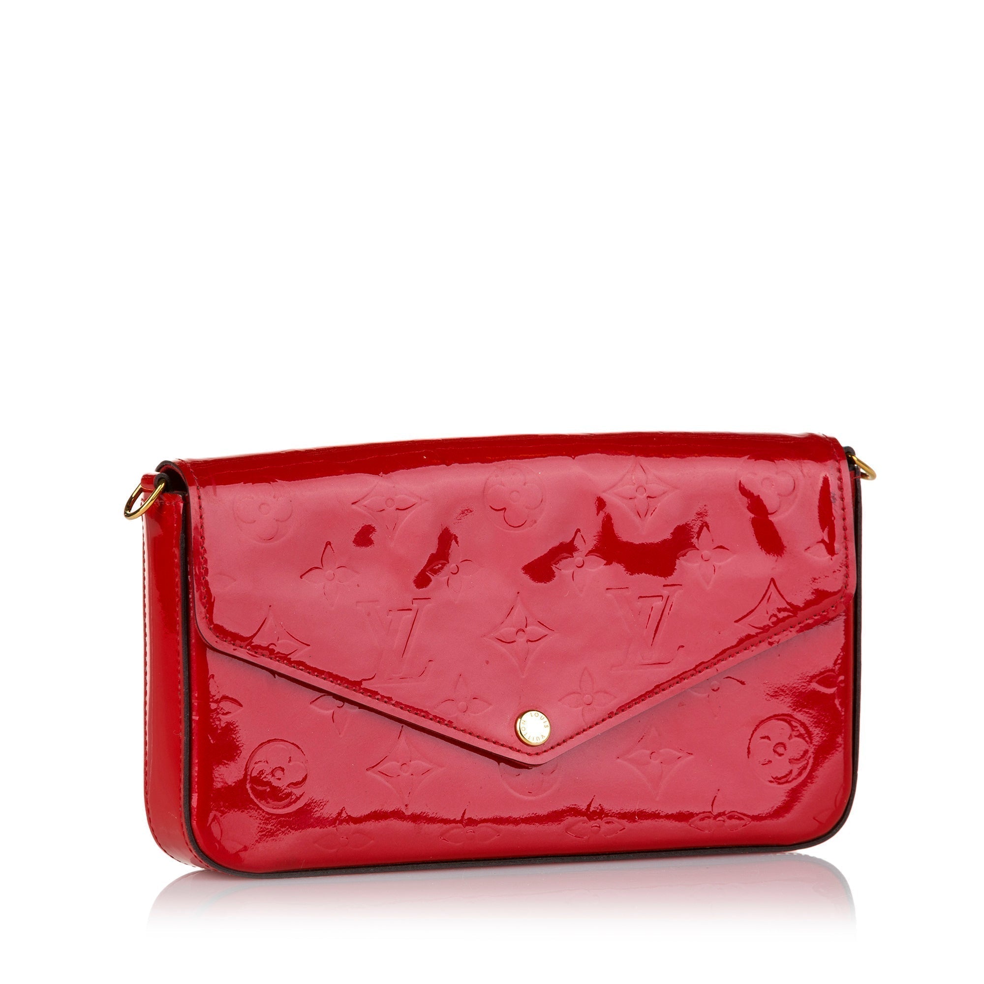 Louis Vuitton Pochette Felicie Red Monogram Vernis