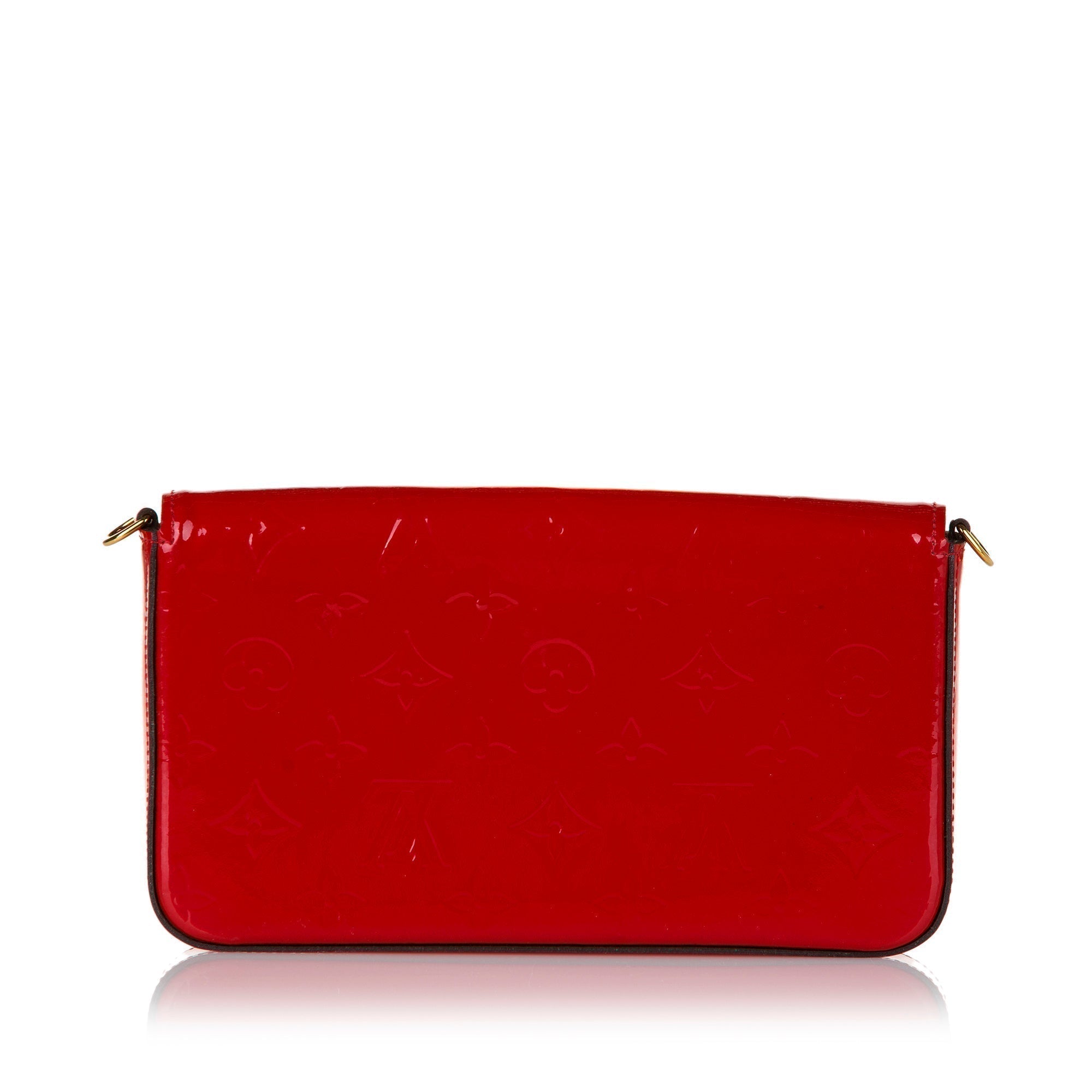 Louis Vuitton Pochette Felicie Red Monogram Vernis
