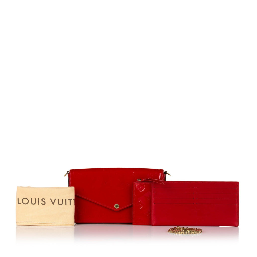 Louis Vuitton Pochette Felicie Red Monogram Vernis