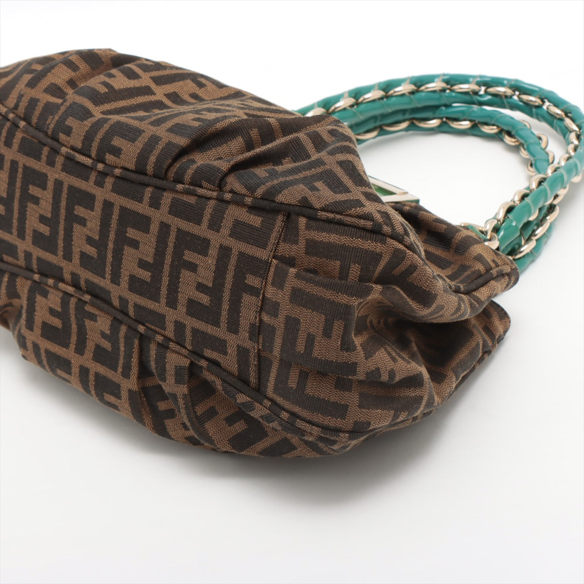 Fendi Zucca Canvas Handbag Brown and Green