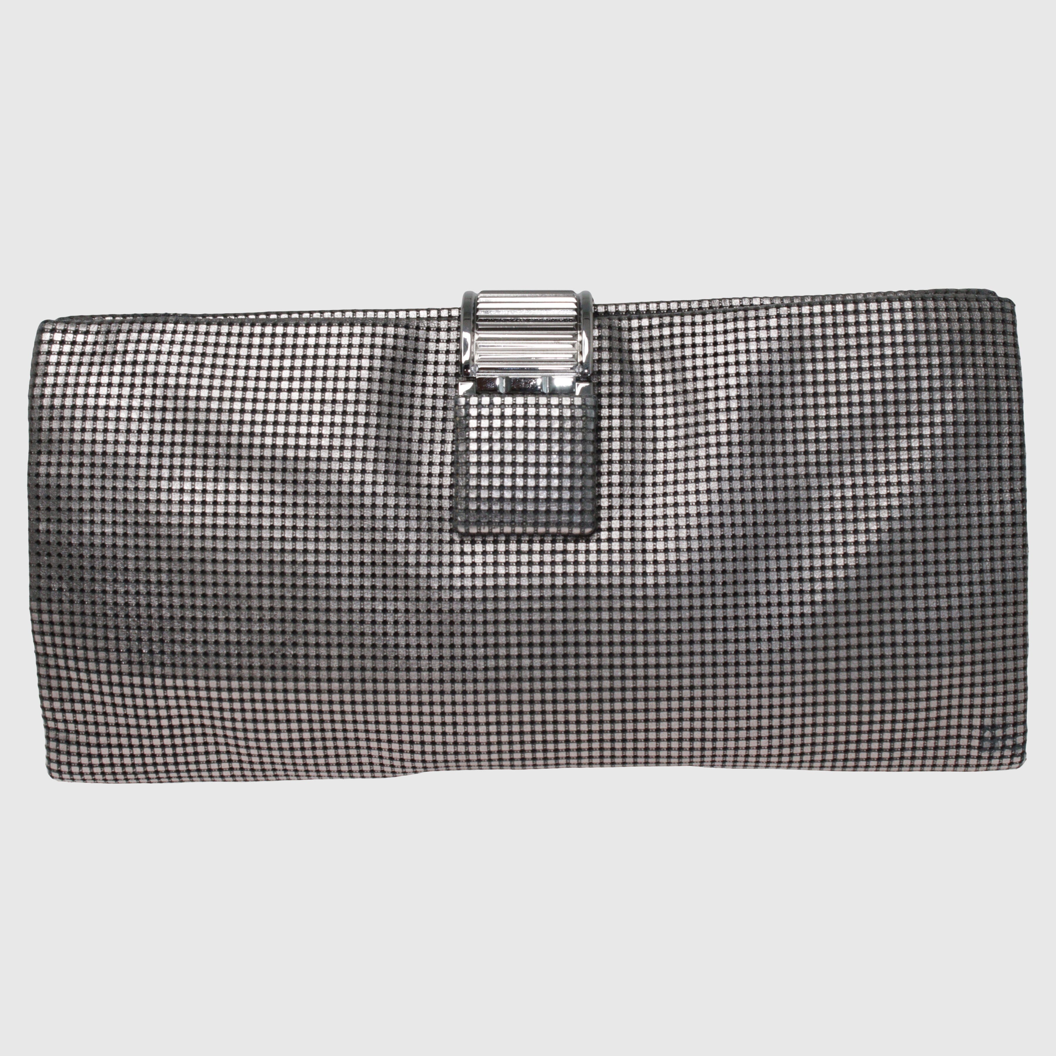 Metallic Silver Laser Etched Clutch