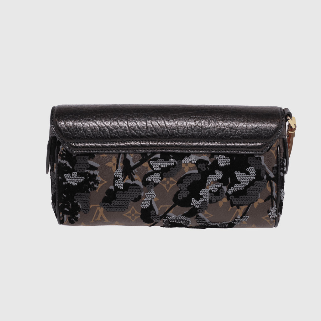 Brown/Black Monogram Limited Edition Fleur De Jais Manege Clutch