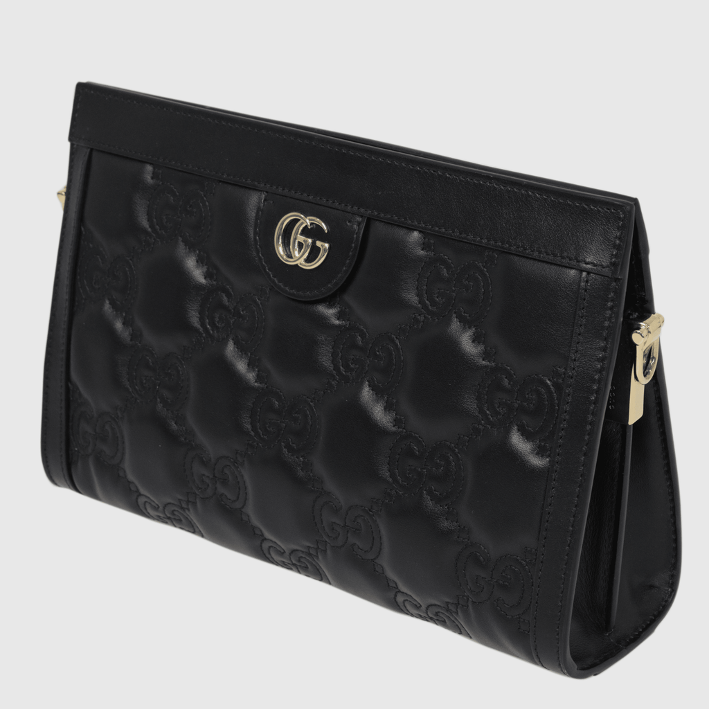Black Small GG Embossed Matelasse Shoulder Bag