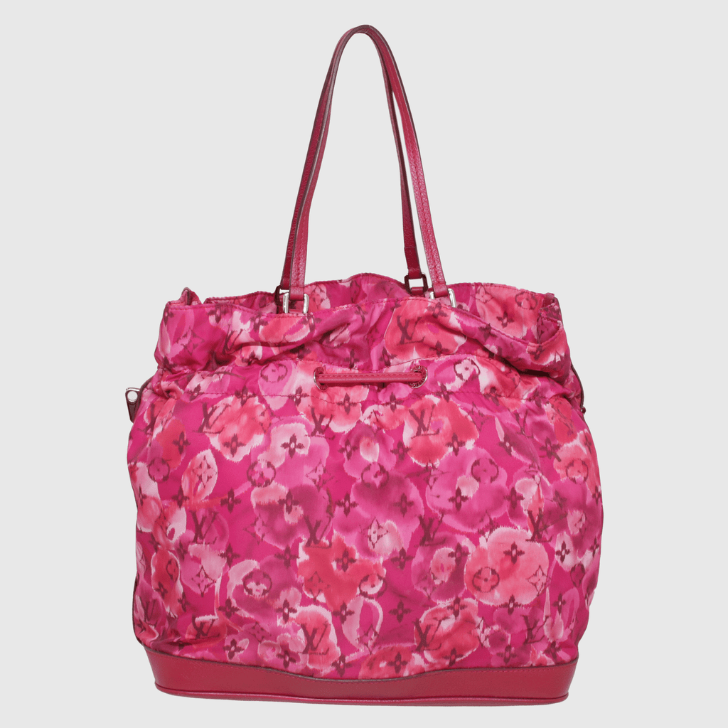 Fuchsia Indian Rose Monogram Ikat Floral Limited Edition MM Noefull Bag