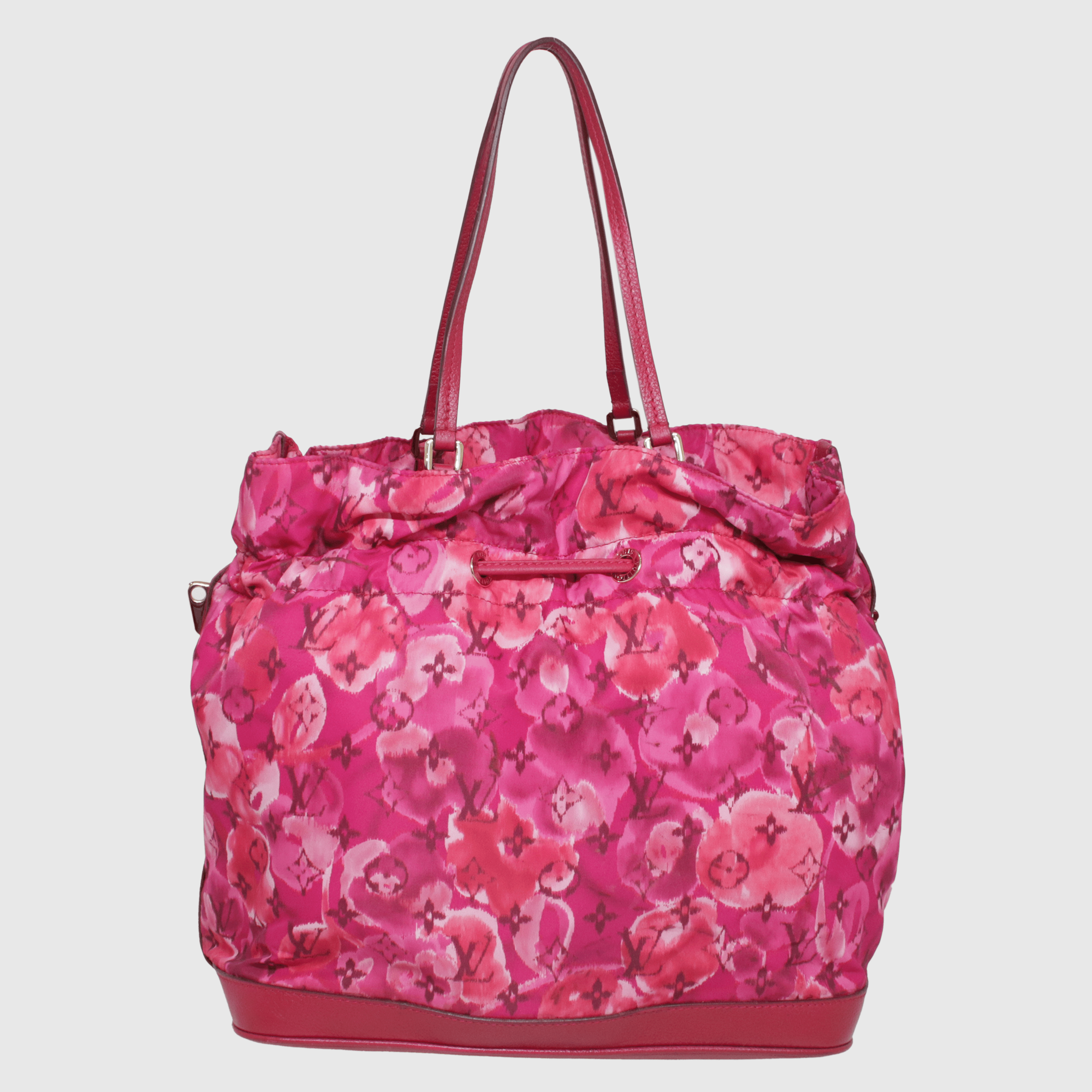 Fuchsia Indian Rose Monogram Ikat Floral Limited Edition MM Noefull Bag