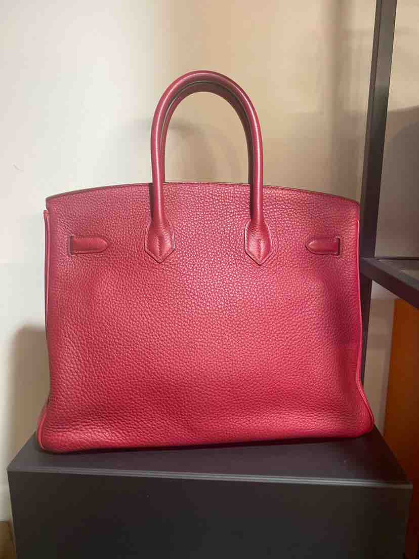 HermÃƒÆ’Ã‚Â¨s Dark Red 35 Birkin Bag