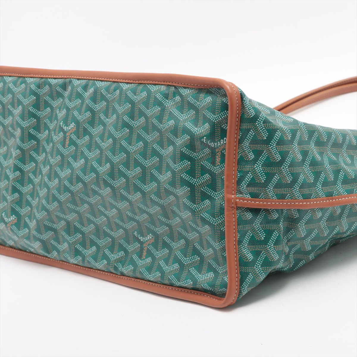Goyard Goyardine Pertuis GM Reversible Tote Bag Green x Brown