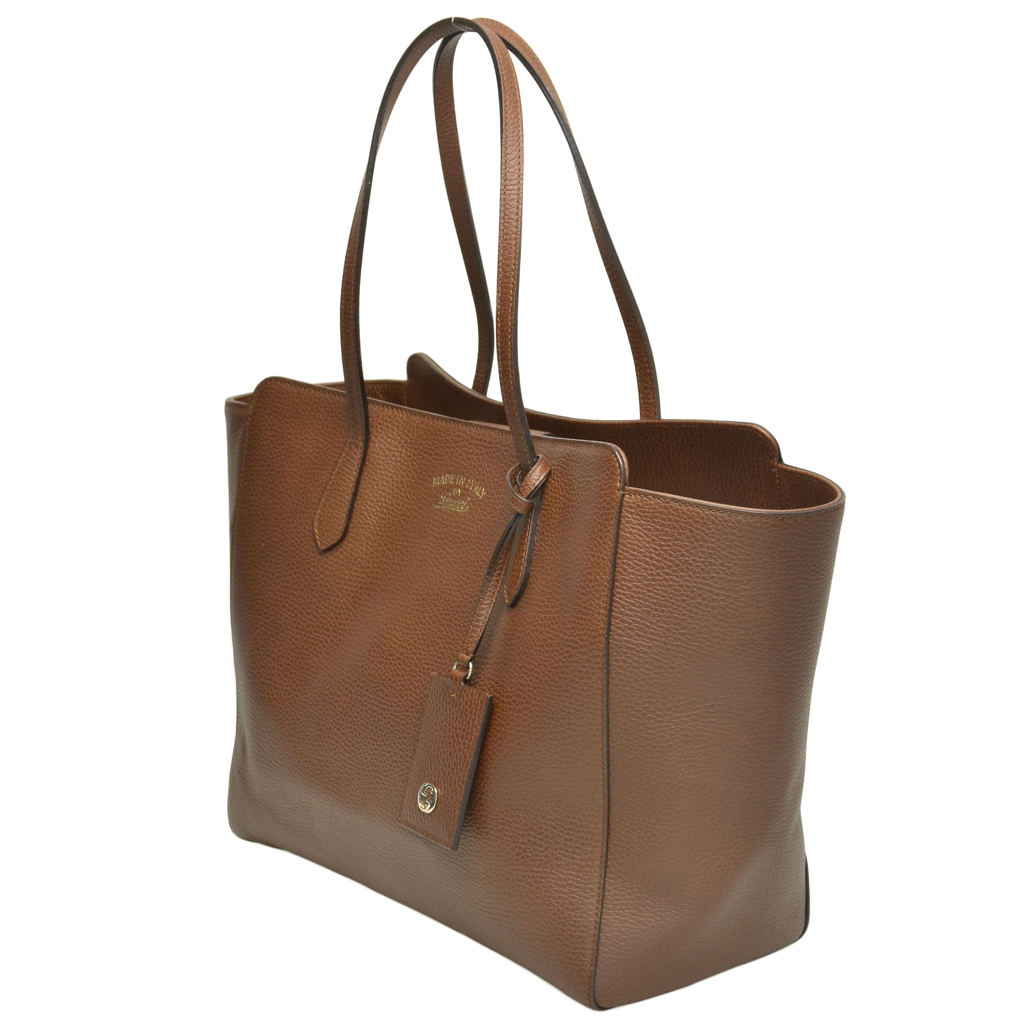 Brown Vintage Dollar Large Swing Shopper Tote Bag