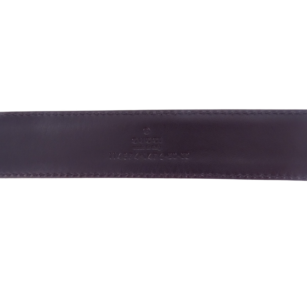 Gucci Black GG Canvas and Leather Interlocking G Buckle Belt 80/32