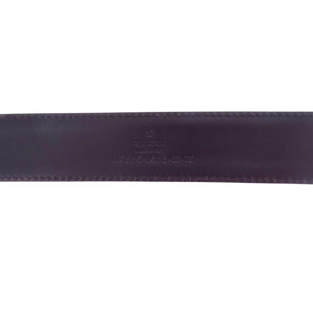 Gucci Black GG Canvas and Leather Interlocking G Buckle Belt 80/32