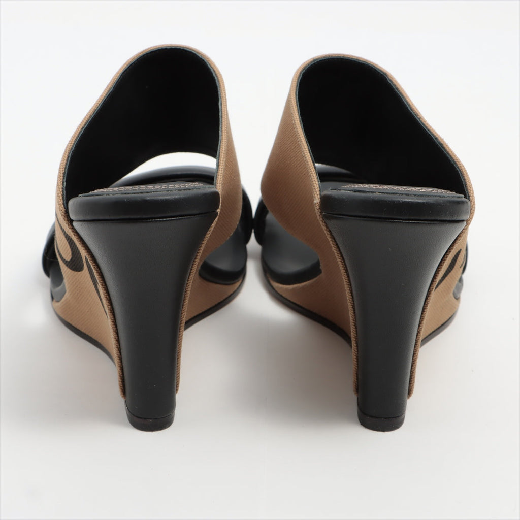 Chloe Verena Canvas  Leather Wedge Sandal
