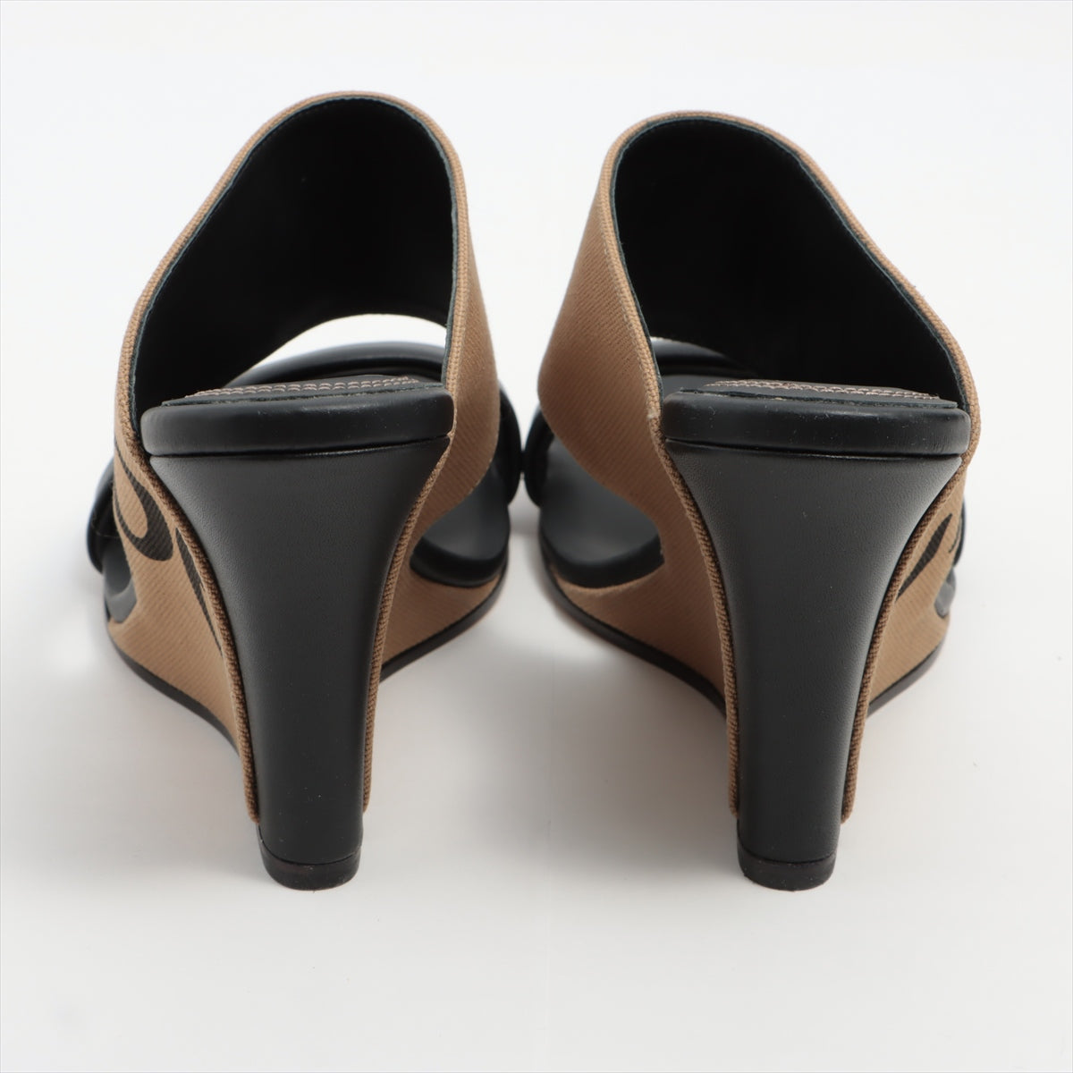 Chloe Verena Canvas  Leather Wedge Sandal
