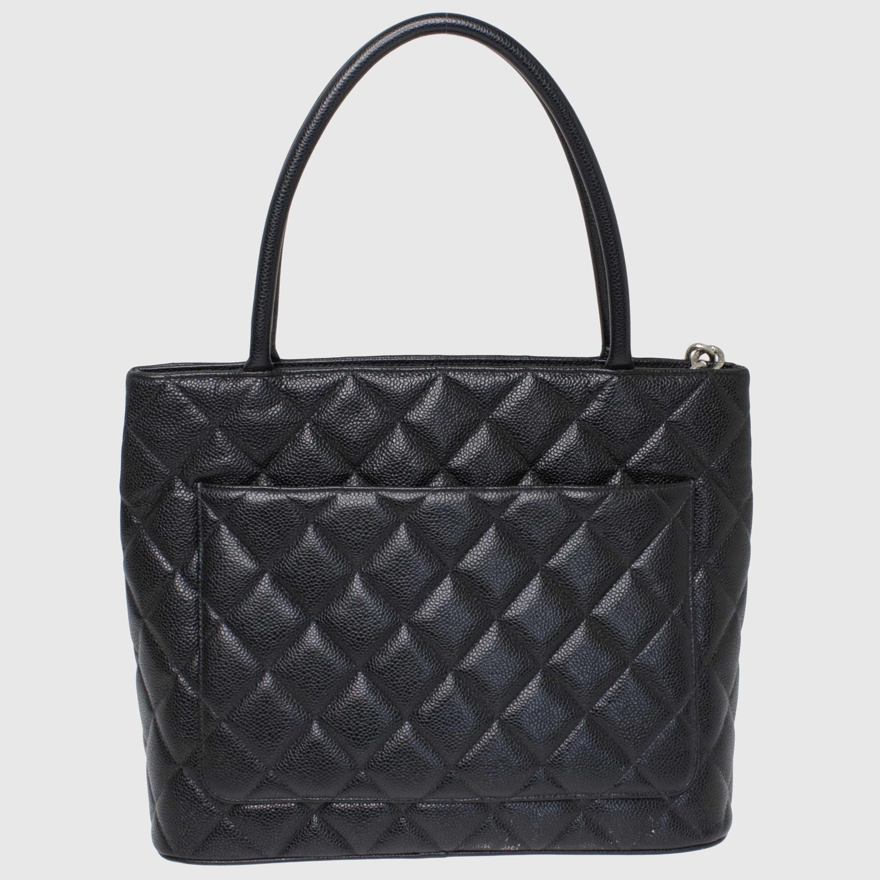Black Vintage CC Medallion Tote Bag