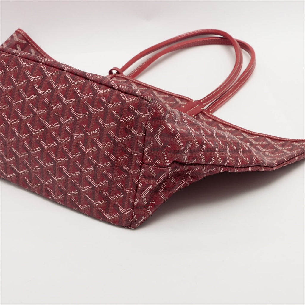 Goyard Saint Louis Goyardine Leather Tote Bag PM Red