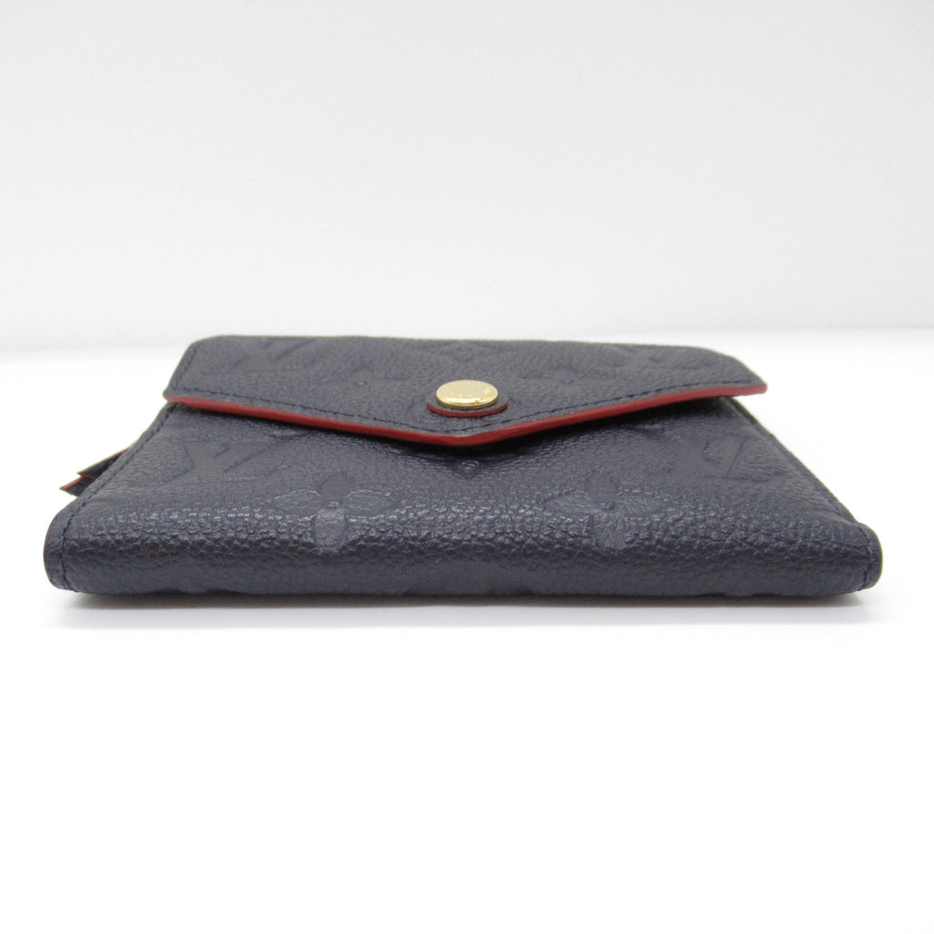 Louis Vuitton Louis Vuitton Portefolio Victoria Three Fold Wallet Leather Monogram Emplant  Navy M64577