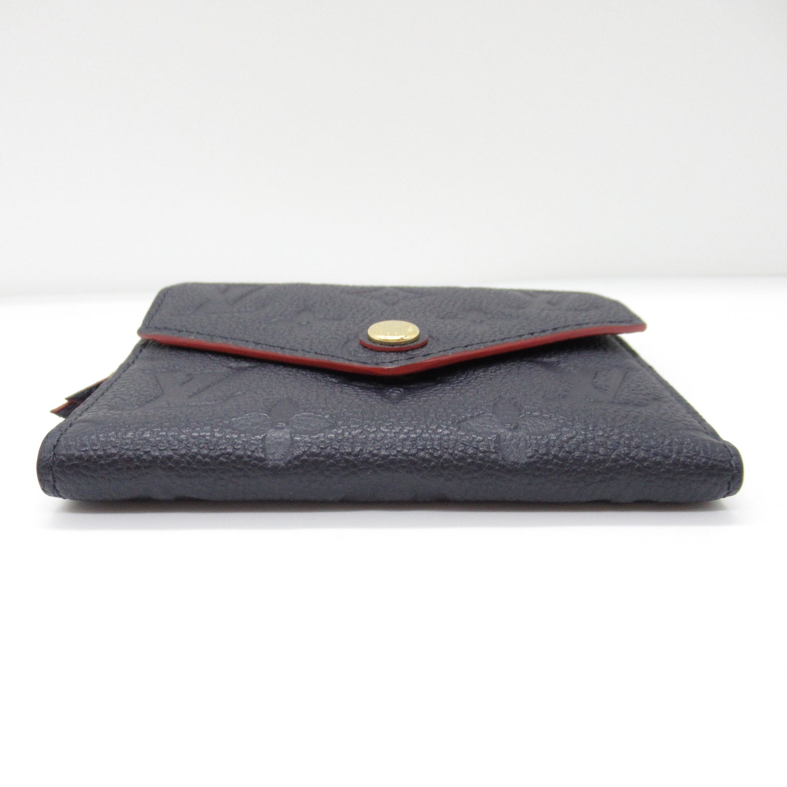 Louis Vuitton Louis Vuitton Portefolio Victoria Three Fold Wallet Leather Monogram Emplant  Navy M64577