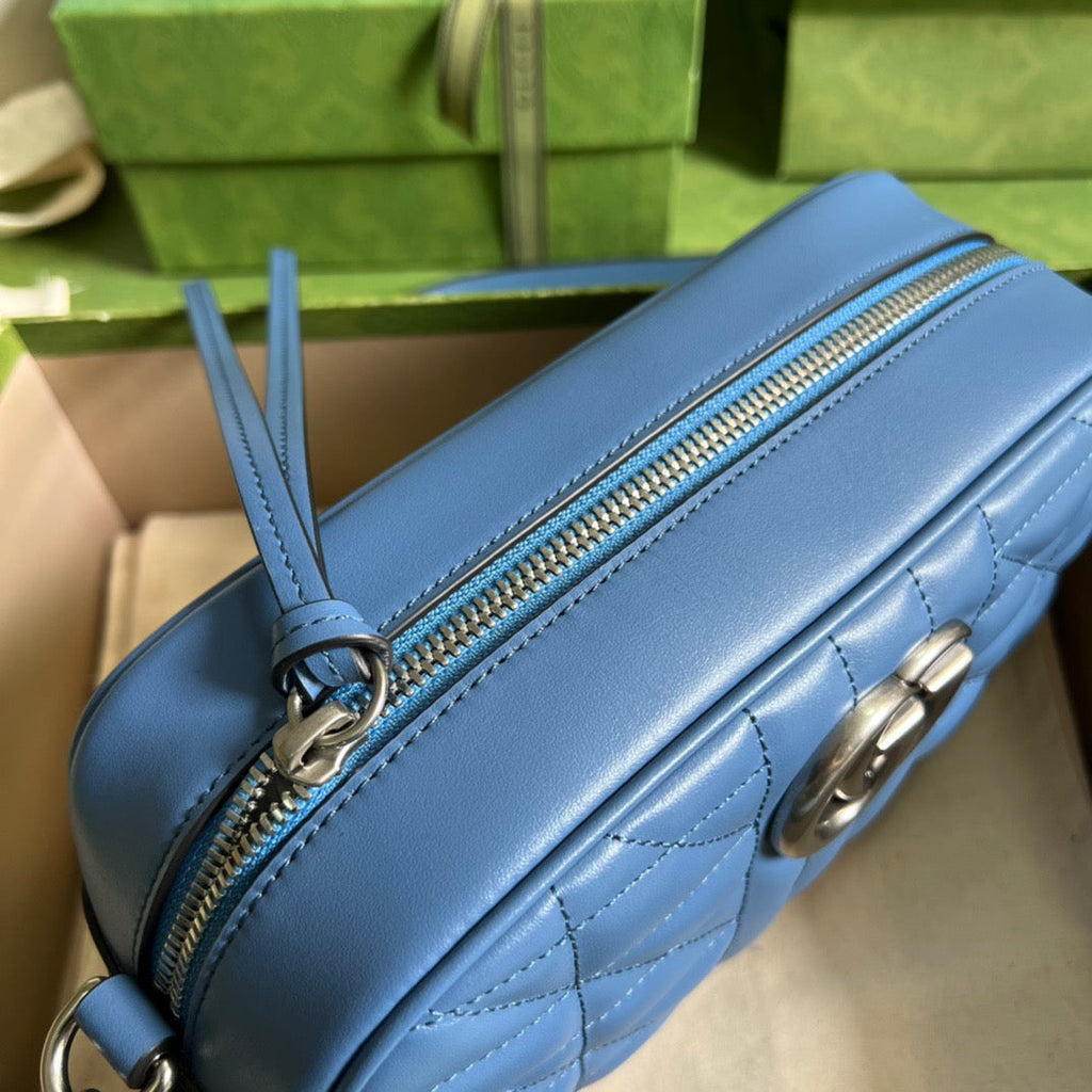 Glami Marmont Matelasse Shoulder Bag Blue For Women, Women’s Bags 9.5in/24cm Glami 634936 UM8BF 4340