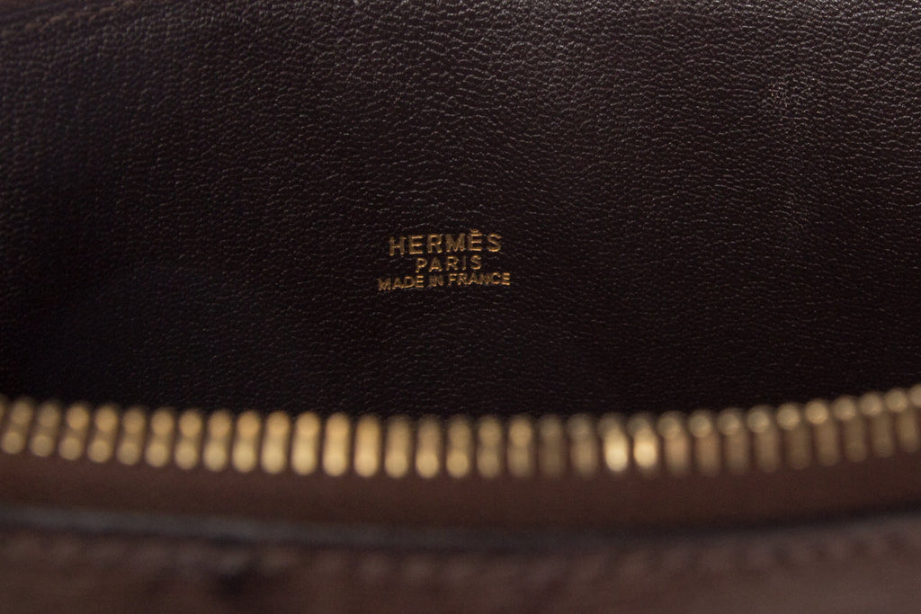 HermÃƒÆ’Ã‚Â¨s Brown Ostrich Escapade Handbag