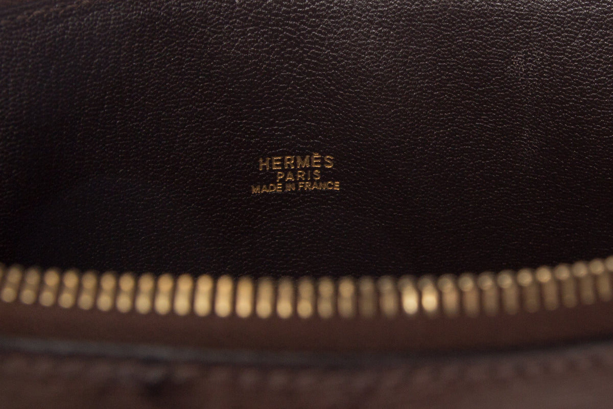 HermÃƒÆ’Ã‚Â¨s Brown Ostrich Escapade Handbag