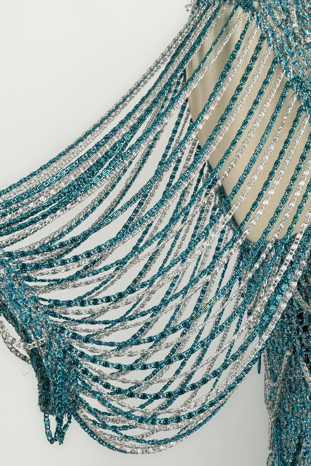 Haut en maille bleue Azzaro