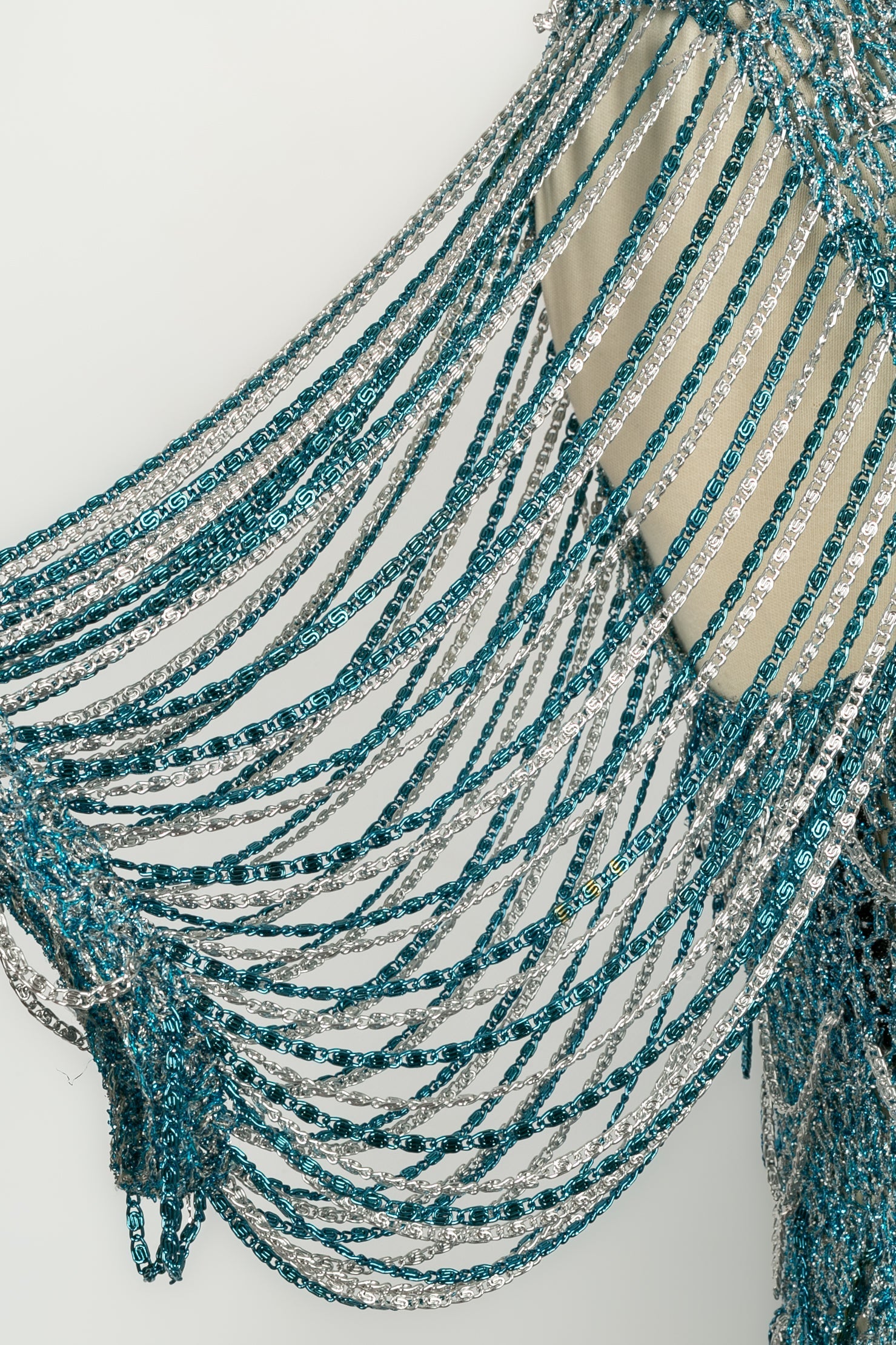 Haut en maille bleue Azzaro