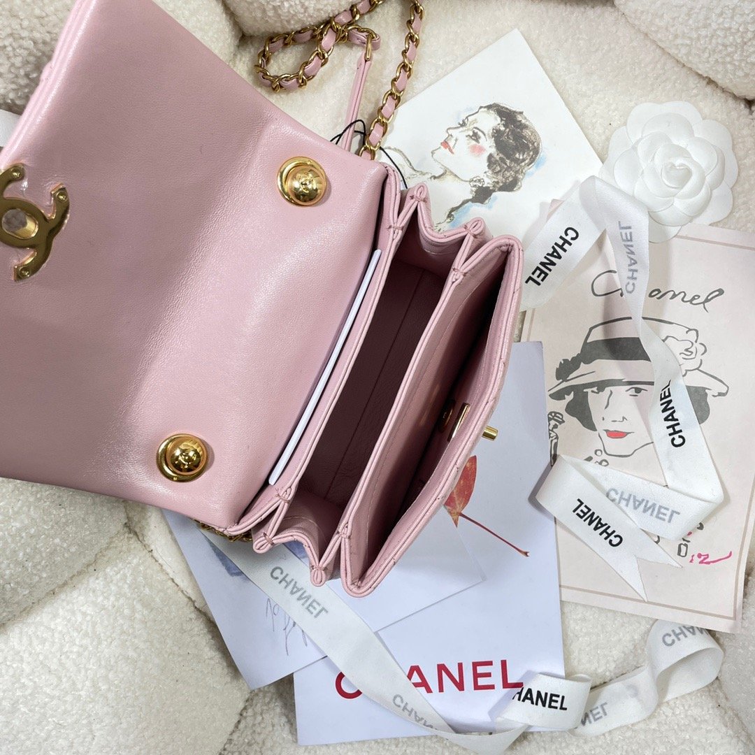 CHLMini Flap Bag Gold Hardware PiNike For Women, Women’s Handbags, Shoulder Bags 6.7in/17cm AS3365