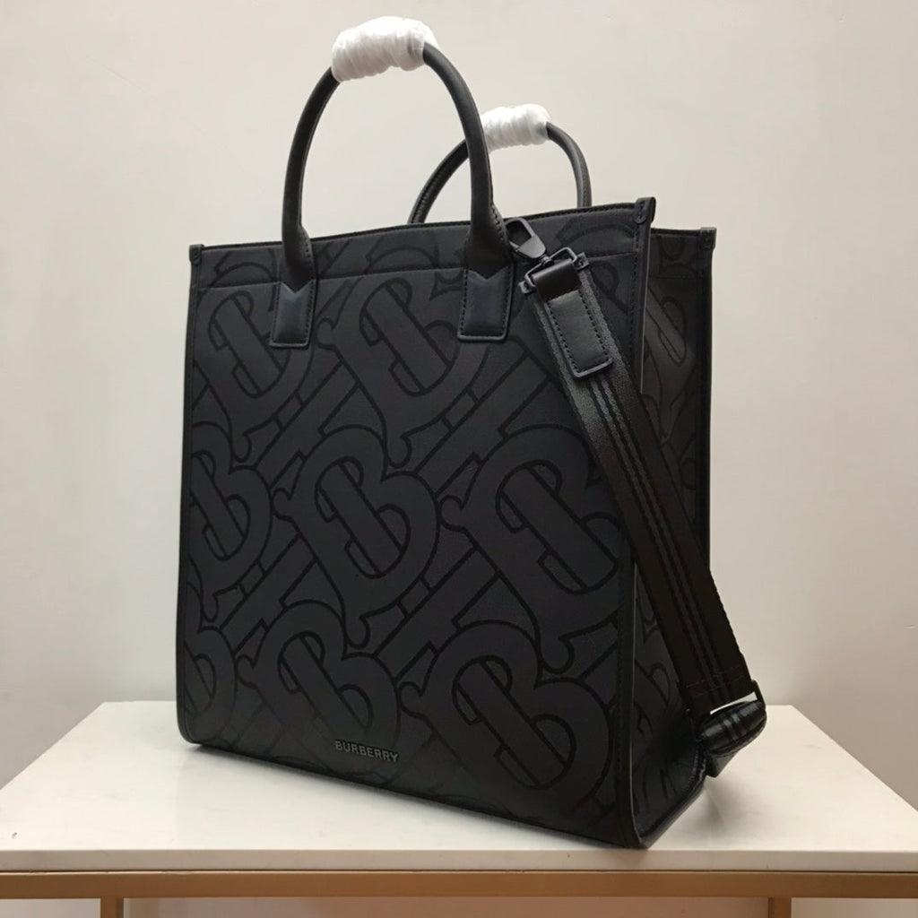 GLAMI Monogram Recycled Polyester Jacquard Tote Black For Women, Bags 14.8in/37.5cm