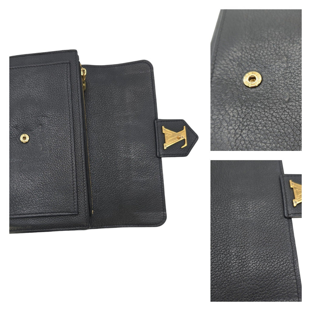 Louis Vuitton Black Calfskin LockMe Long Wallet