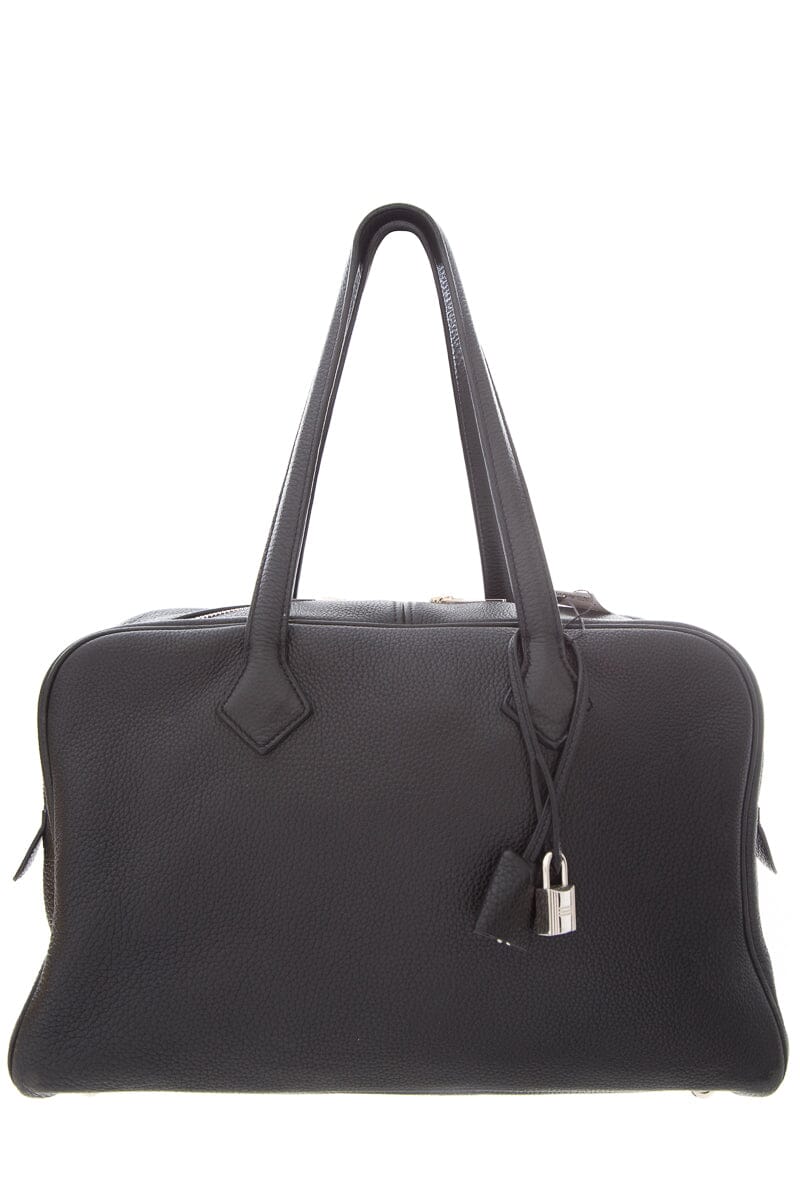 HermÃƒÆ’Ã‚Â¨s Victoria Black Togo Leather Handbag