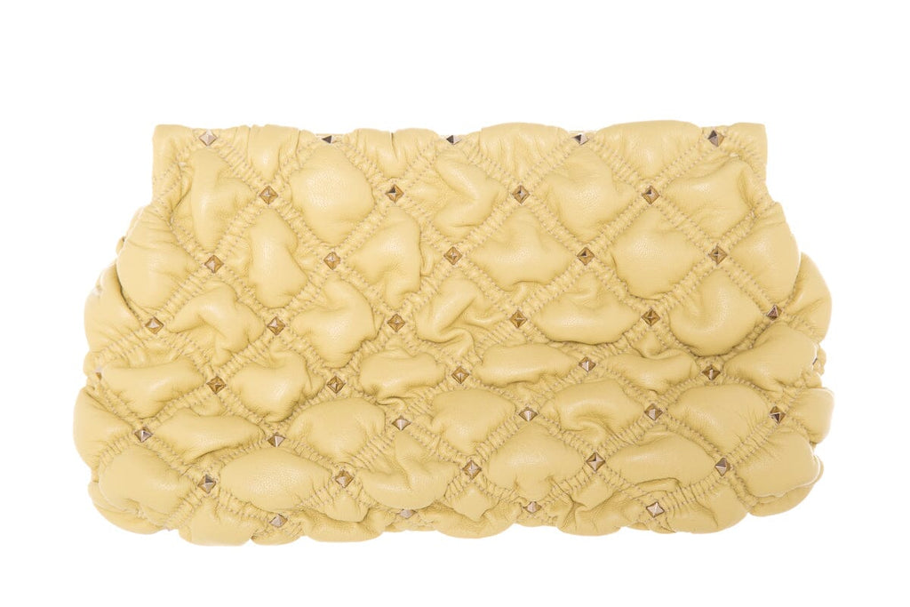 Valentino Garavani Spike Me Yellow Quilted Rockstud Cross-Body
