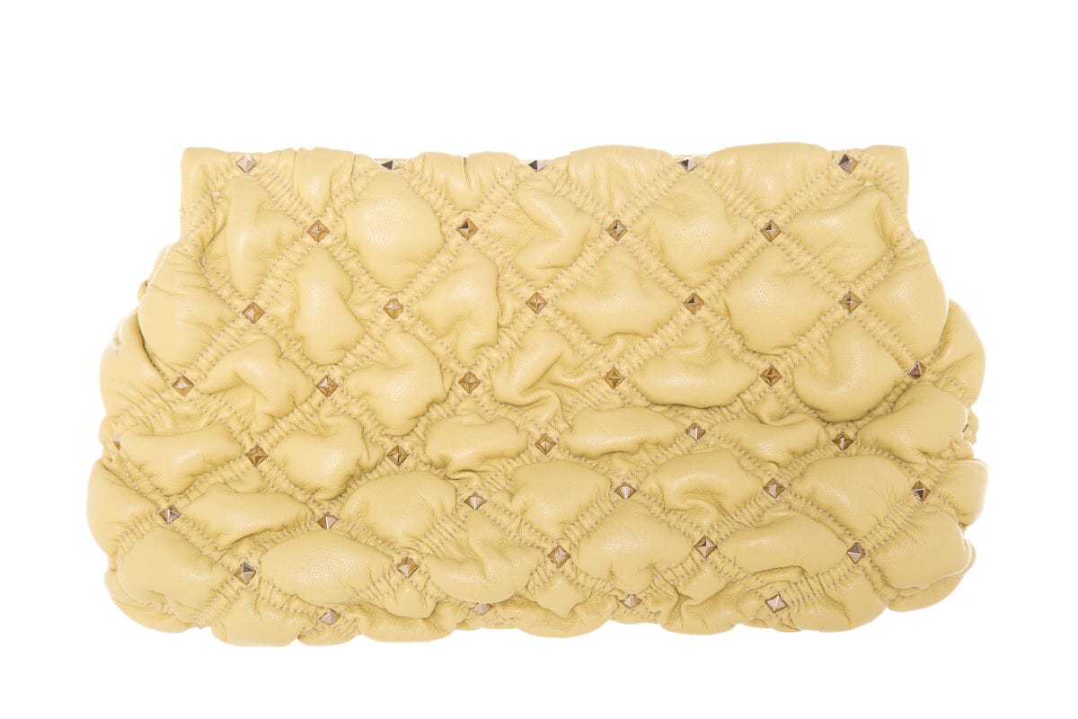Valentino Garavani Spike Me Yellow Quilted Rockstud Cross-Body