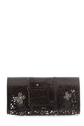 Perrin Black Spider Web Le Cabriolet Leather Clutch