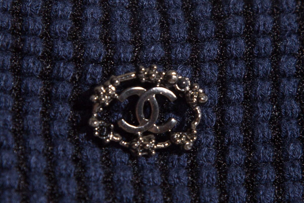 Chanel Navy & Black Lace Top SZ 42