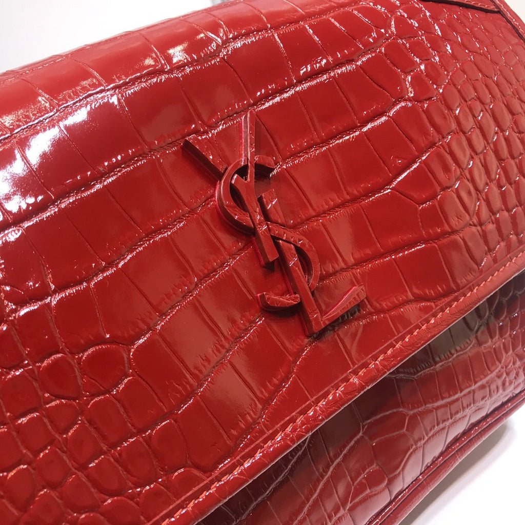 GLAMI Niki MeGLAMIum Chain Bag In-Embossed RedÃ‚Â For Women 11in/28cm YSL