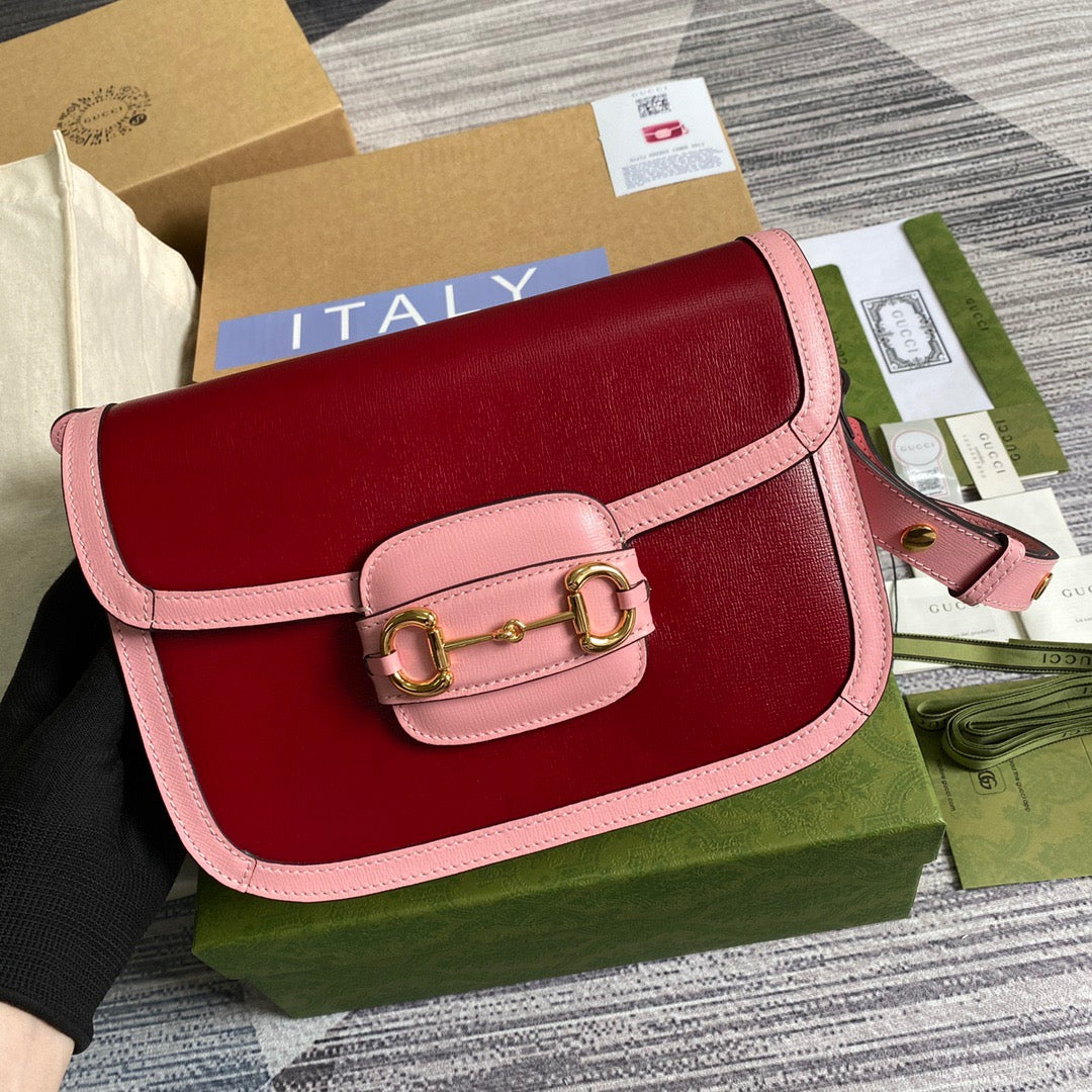 gg Horsebit 1955 Shoulder Bag Red For Women, Women’s Bags 9.8in/25cm gg 