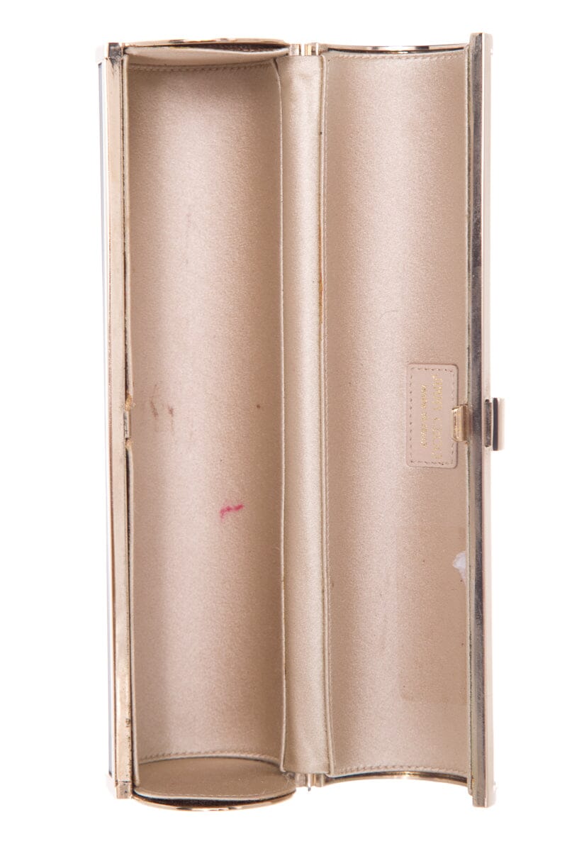 Jimmy Choo Black & Gold Cylinder Clutch