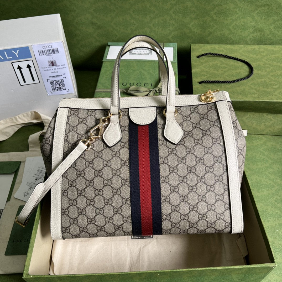 Glami OphiGLAMIa Glami MeGLAMIum Tote Bag White Glami Supreme Canvas For Women 13in/33cm 524537 K05NB 8745