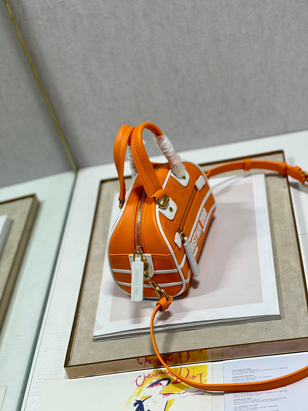 GLAMI Mini Vibe Zip Bowling Bag, Orange Handbags, Bowling Bags, 17cm CD