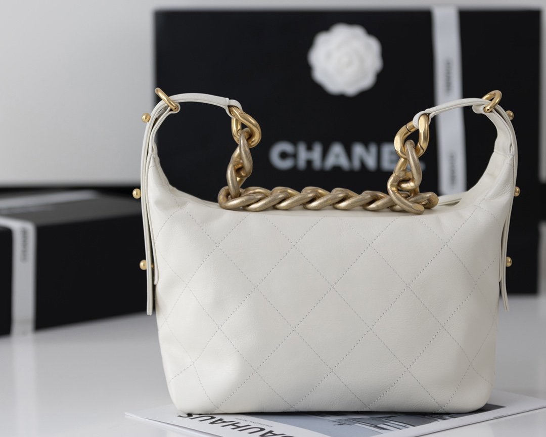 CHLMeGLAMIum Hobo Bag White For Women 11in/28cm