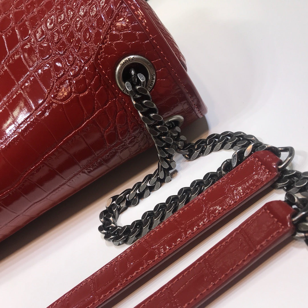 GLAMI Niki MeGLAMIum Chain Bag In-Embossed RedÃ‚Â For Women 11in/28cm YSL