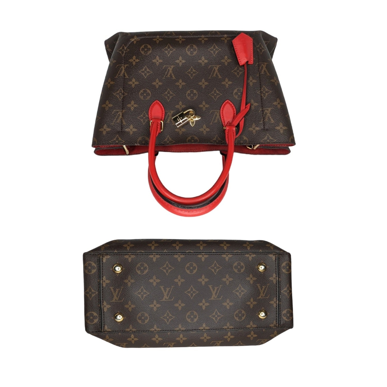 Louis Vuitton Monogram Flower Zipped Tote Coquelicot